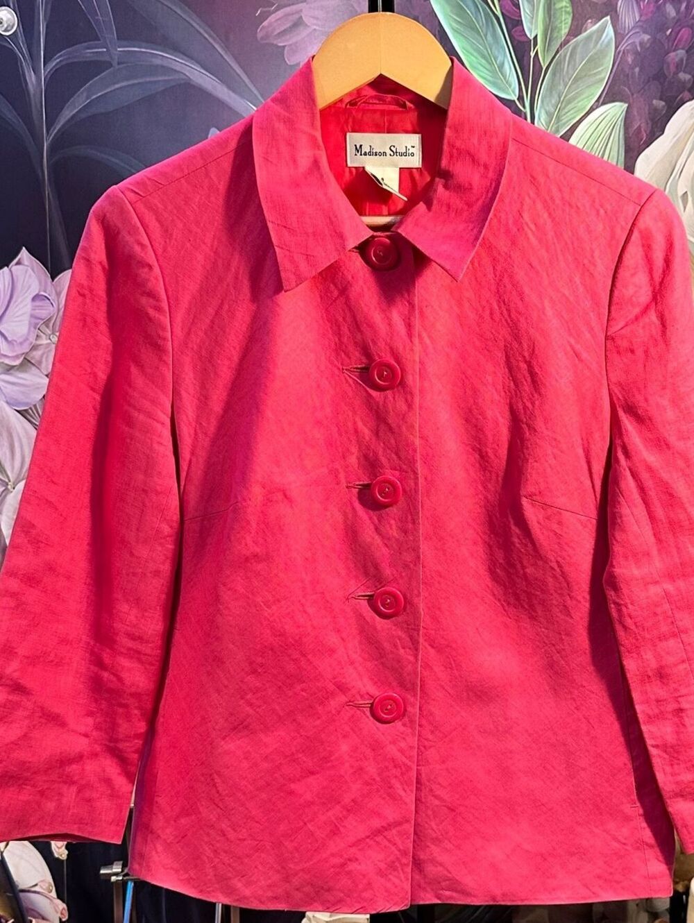 Madison Studio 100% Linen Blazer Jacket Lined Coastal Casual Chic Preppy 8
